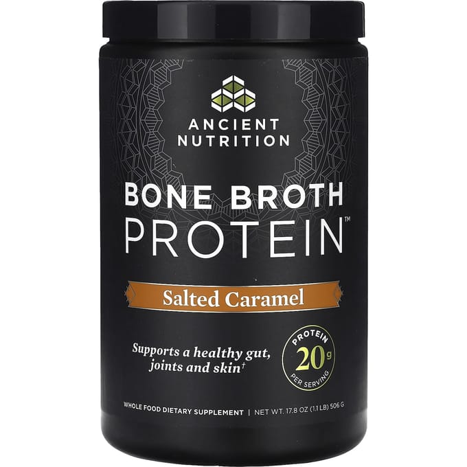 Ancient Nutrition, Protéine de Bouillon d'Os, Saveur Caramel Salé, 1,12 lb (506 g)