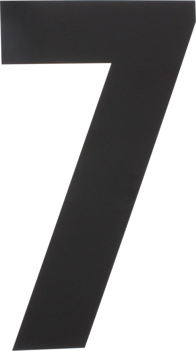 Intersteel Huisnummer 7 XL hoogte 30 cm rvs/mat zwart