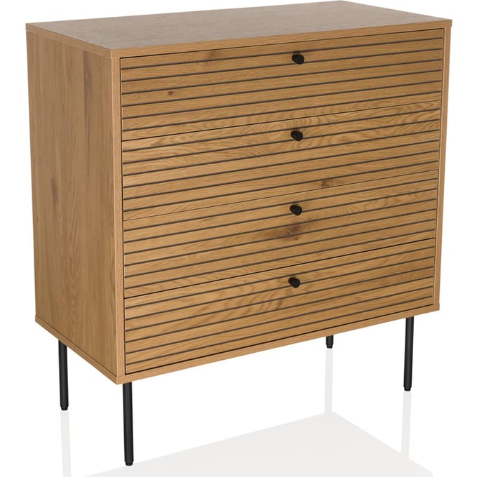 Ladekast LINNO K 80x40x85 cm 4 laden eiken hjh LIVING