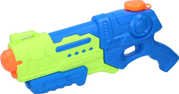 Scatch Waterpistool - met Pomp - Groot Reservoir: 900ml - 39x6x19cm - Blauw/ Groen