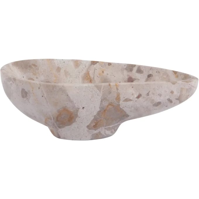 Present Time Schaal Organic - Bruin - 20x12.5x6.5cm - Marmer - Scandinavisch - Woonkamer