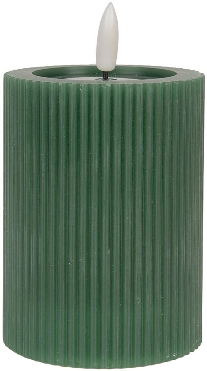 Clayre & Eef LED Kaars Ø 8x13 cm Groen Wax