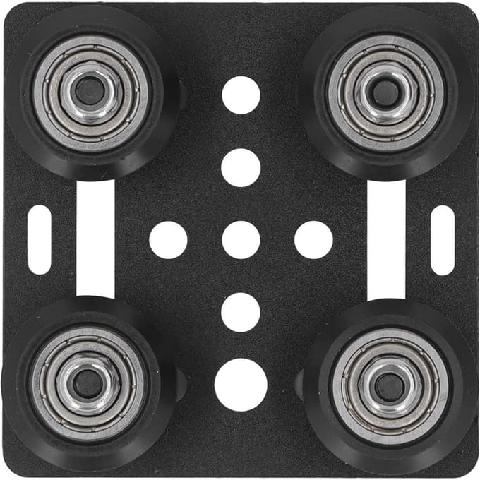 Aluminium Profiel Katrol voor V-sleuf Geleiderail Katrol 3D Printer Achterste Steunplaat met 4 Katrollen black