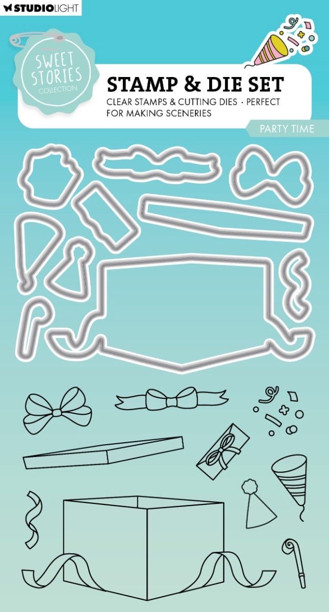 Stamp & cutting die Sweet stories - Party time nr. 79