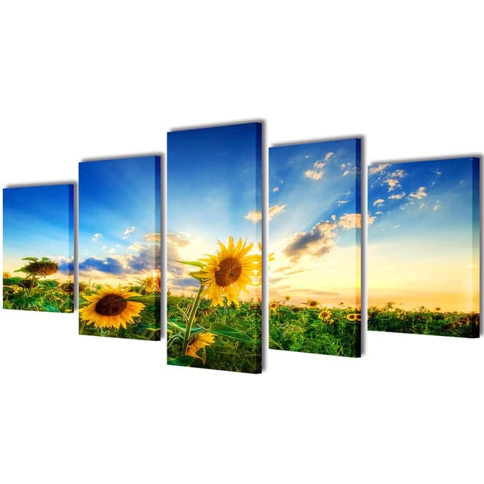 vidaXL - Canvas - muurdruk - print - zonnebloem - 200 - x - 100 - cm