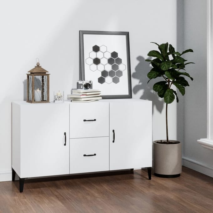 vidaXL - Dressoir - 100x36x60 - cm - bewerkt - hout - wit