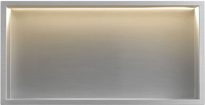 Rea Led - Badkamer Inbouwnis - Geborsteld Staal - 10X60X30Cm