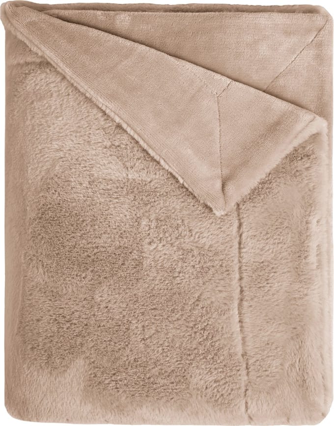 Mistral Home - PLAID - fake rabbit - 150 x 200 cm - effen kleur - beige