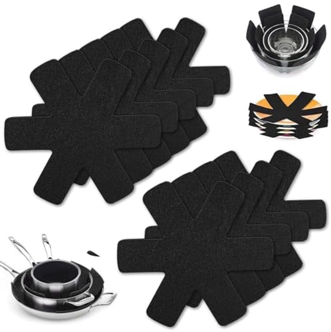 Pan Protector, Pot Protector, Pack of 9, 38 cm, Felt Pot Stacking Protection, Various Sizes, Pot Protectors for Protection Against Scratches