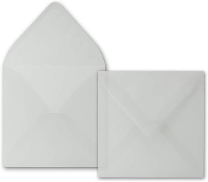 200 Vierkante Transparante Enveloppen 16x16 cm Sterke Kwaliteit