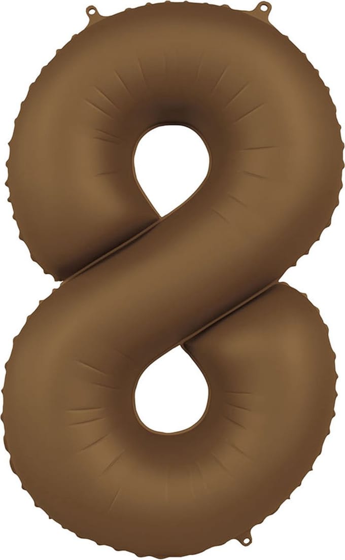 Folieballon Cijfer 8 - Chocolate Brown - Ultra Matt - 86 cm