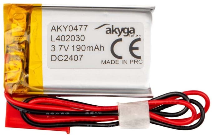 Akyga LP402030 Accupack Batterijgrootte: Speciaal LiPo 3.7 V 190 mAh
