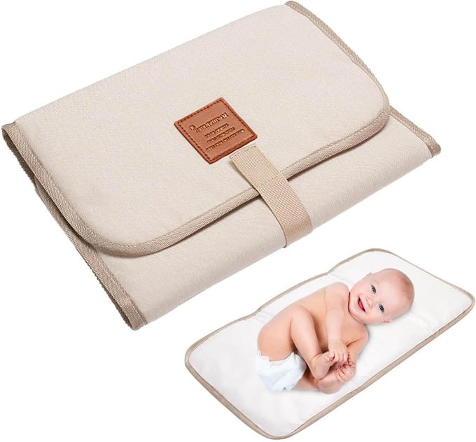 Opvouwbaar aankleedkussen - Draagbare mat - Baby verschonen - Waterdicht en lichtgewicht - 30 cm breed - Wit
