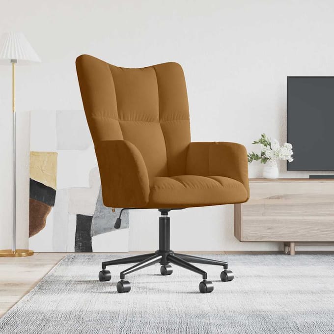 vidaXL Relaxstoel fluweel bruin
