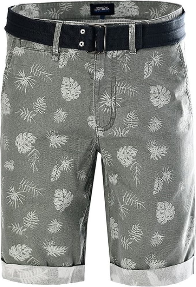 Boston Brother bermuda - heren bermuda - 7042 - groen print - maat L