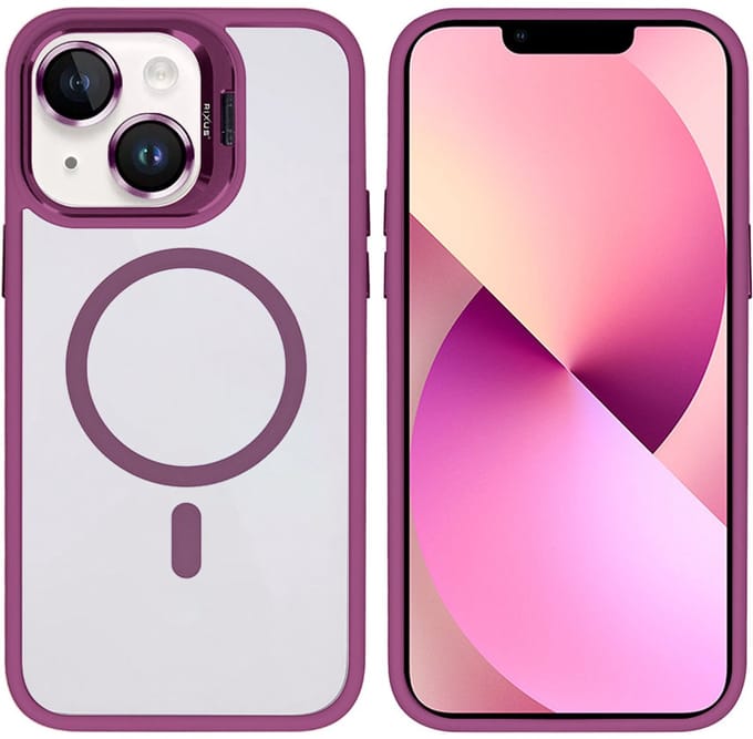 Rixus Classic 03 Case With MagSafe For Apple iPhone 13 Dark Pink