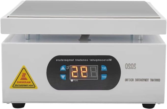 Soldeerstation - Verwarmingsplaat - PCB Reparatie - Digitale Temperatuurregeling - 15x15 cm - Wit
