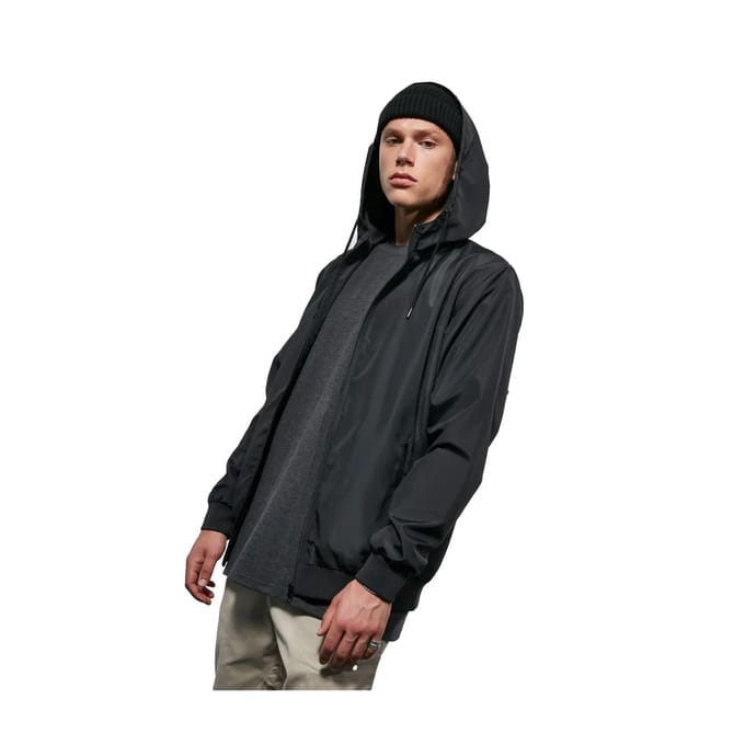 Build your Brand Recycled Windrunner BY151 - Black/Black - XL