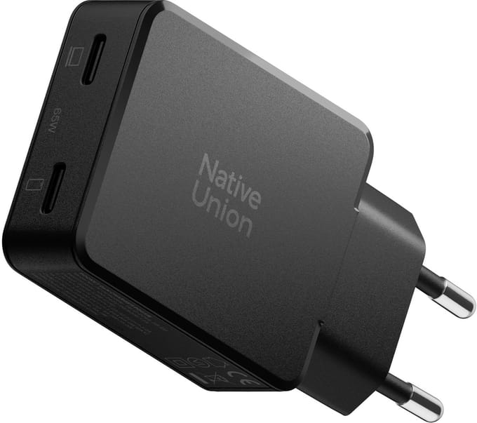 Native Union 2USB-C Wandlader 65W - Universeel - Zwart