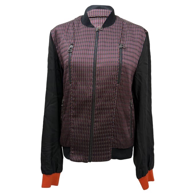 Lanvin bomberjack met rits en patroon in veelkleurig polyester