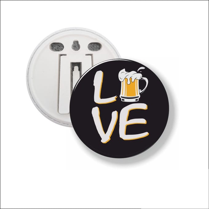 Button Met Clip 58 MM - Love Beer