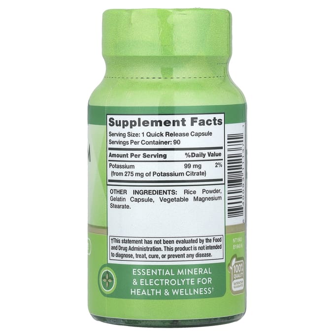 Nature'S Truth, Kaliumcitraat, 275 mg, 90 Snel oplosbare Capsules