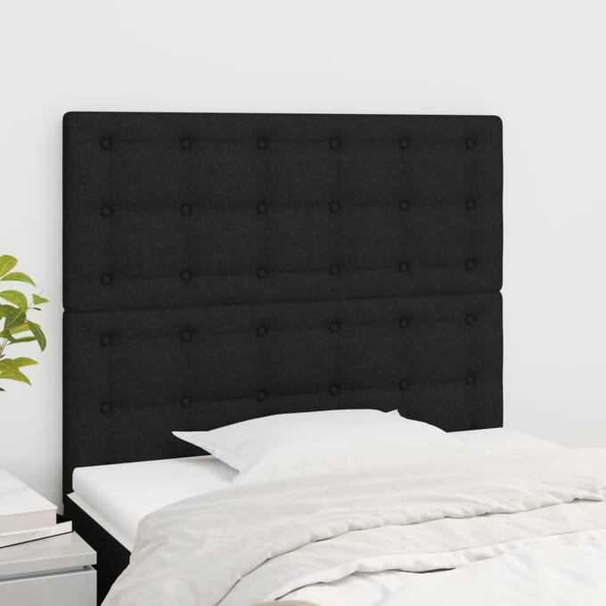 vidaXL - Hoofdbord - zwart - 100x5x118/128 - cm - stof