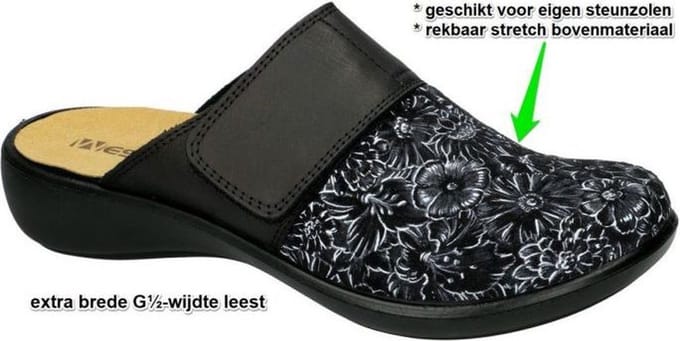 Westland -Dames -  zwart - pantoffels - maat 36