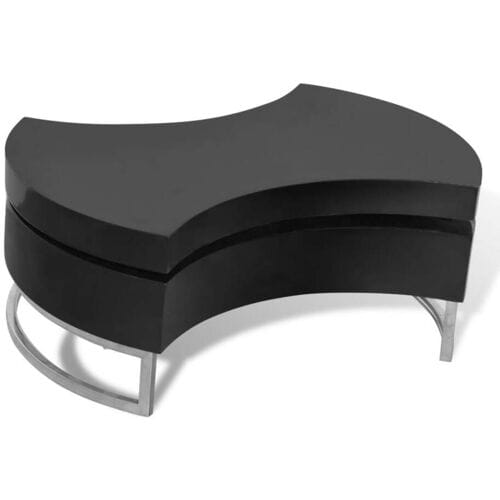vidaXL - Salontafel - met - aanpasbare - vorm - hoogglans - zwart