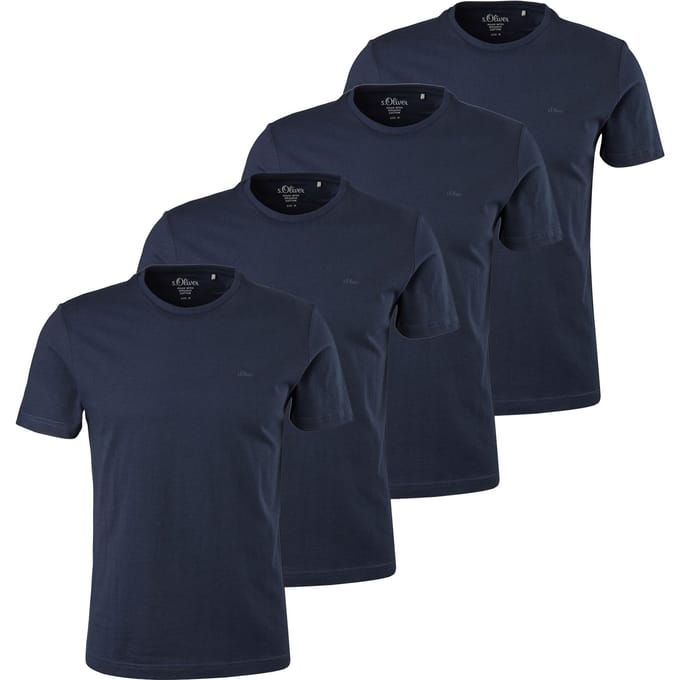 s.Oliver T-shirt Basic T-Shirt Verpakking van 4