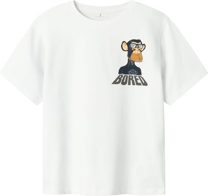 Name it t-shirt jongens - wit - NKMdyn - maat 116