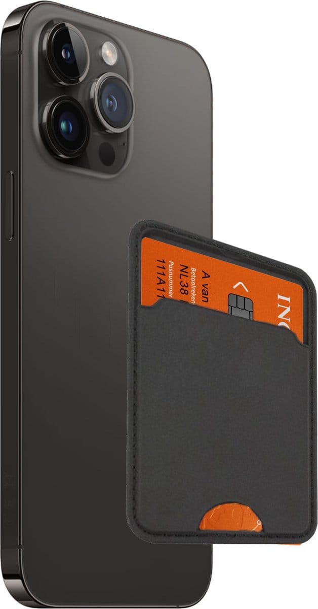 Pasjeshouder - Pasjeshouder telefoon - Opplakbaar - Pasjes Houder - Creditcardhouder - Zwart