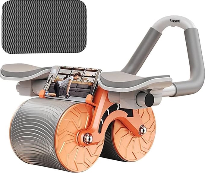 Igoods Ab Roller - Trainingswiel - Ab Wheel - Buikspiertrainer met Armondersteuning - Voor Thuis