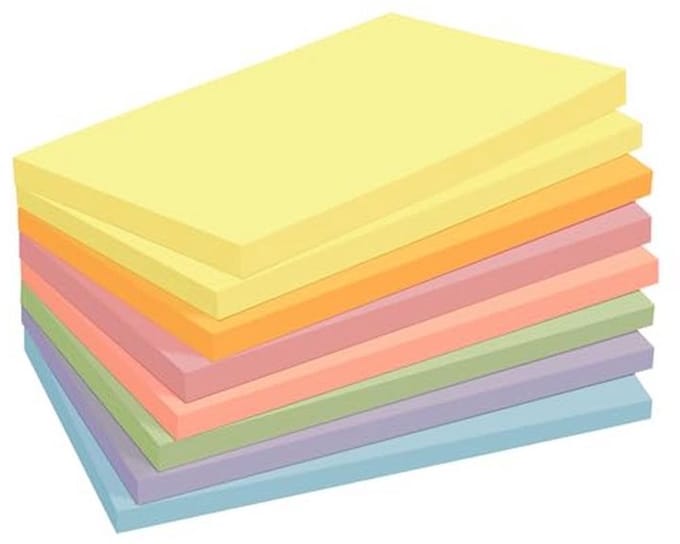 Grote Plaknotities 76 x 127 mm - Set van 6 + 2 Pads met 480 Vellen in 7 Kleuren