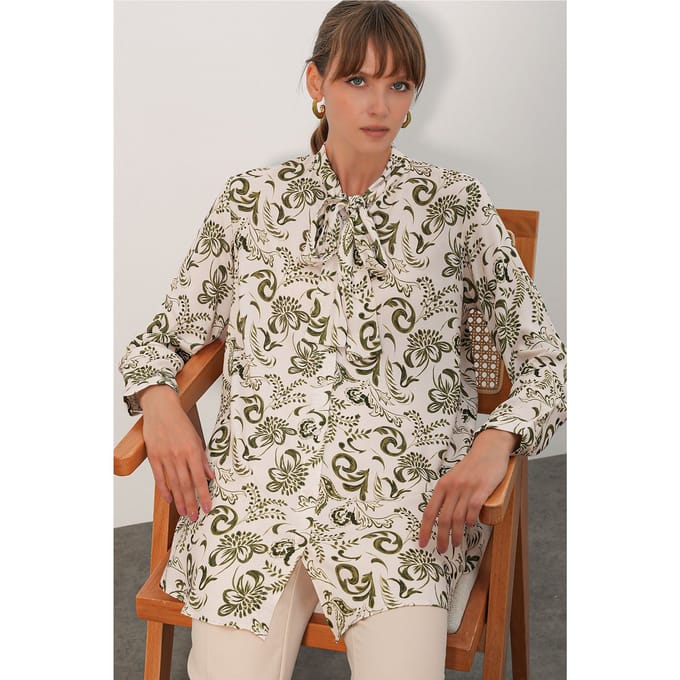 Lange Bloemen Viscose Blouse