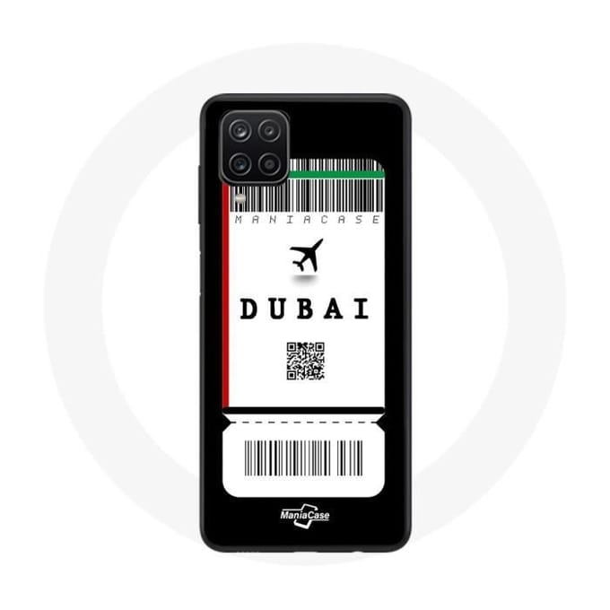 Coque - Samsung - Galaxy A12 - Souple - Noir - Billet d'avion Dubai