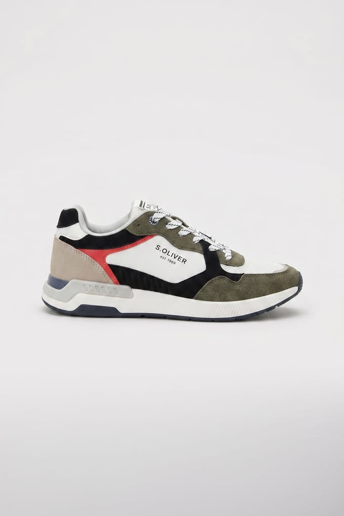 s.Oliver - male - Veelkleurige sneaker in lederlook