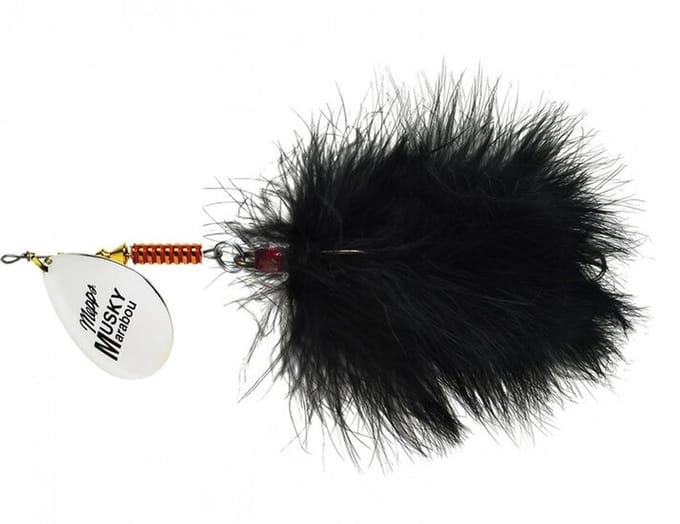 Mepps Musky Marabou Silver/Black - 40 gram - Fishing-bait.nl