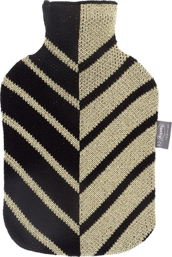 Fashy - Zwart met Goudkleurige Strepen Warmtekruik