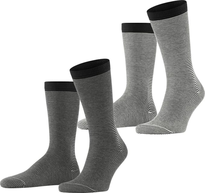 Esprit Allover Stripe 2-Pack gedessineerd katoen multipack sokken heren veelkleurig - maat 39-42