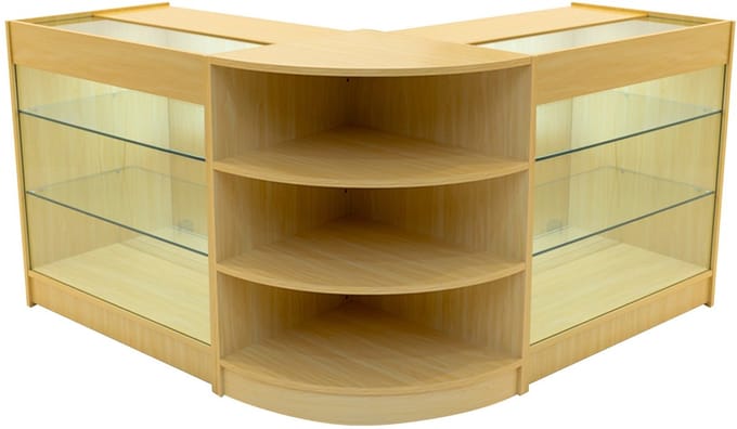 Apollo led winkel toonbank set - esdoorn - 90 cm - 2x k900 & lm60