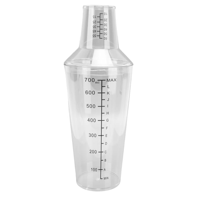 Cocktailshaker Set Duidelijke Schaal Standaard Capaciteit Voorkom Morsen Transparante Shaker voor Bar 700ML white