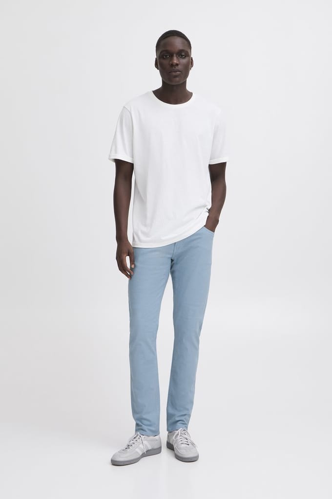 Blend Broek Katoen Lichtblauw - Maat W34 X L32