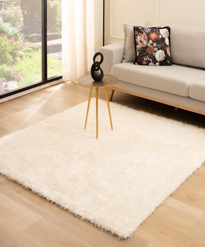 Velvet vloerkleed vierkant - Posh wit 280x280