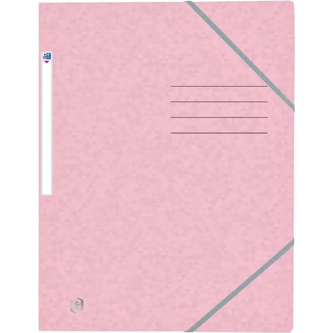 Elastomap Oxford Top File+ A4 3 kleppen 390gr pastel roze