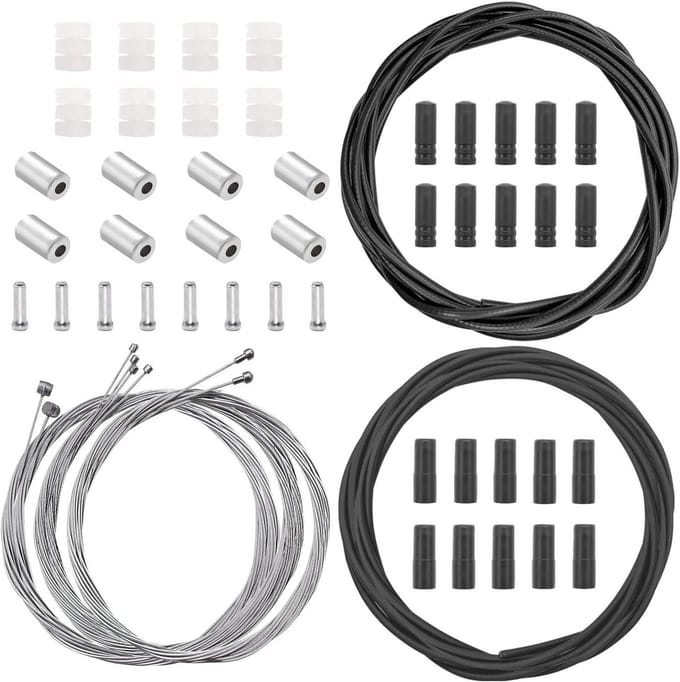 Fiets Kabelset - Rem en Schakel - Fiets Reparatie - Universele Pasvorm - Complete Set - Zwart