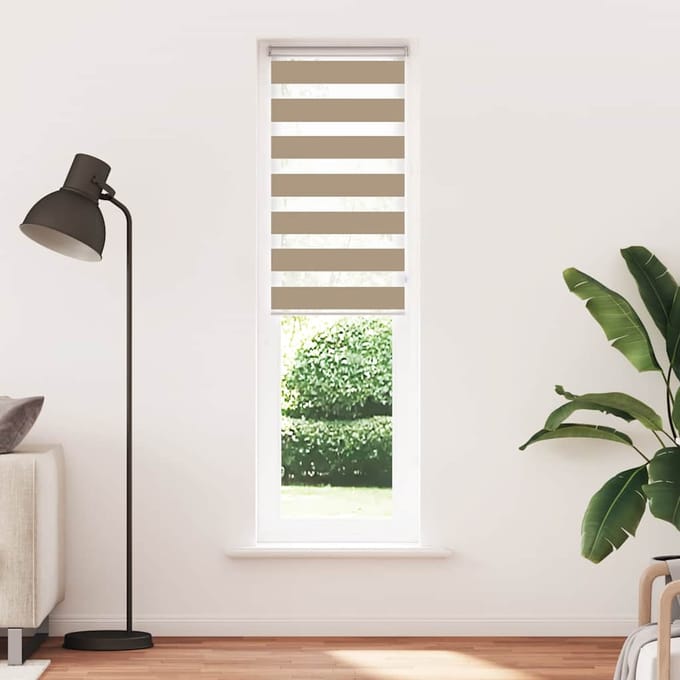 vidaXL - Zebra - Blind - 55x230 - cm - stofbreedte - 50,9 - cm - polyester - zandbruin