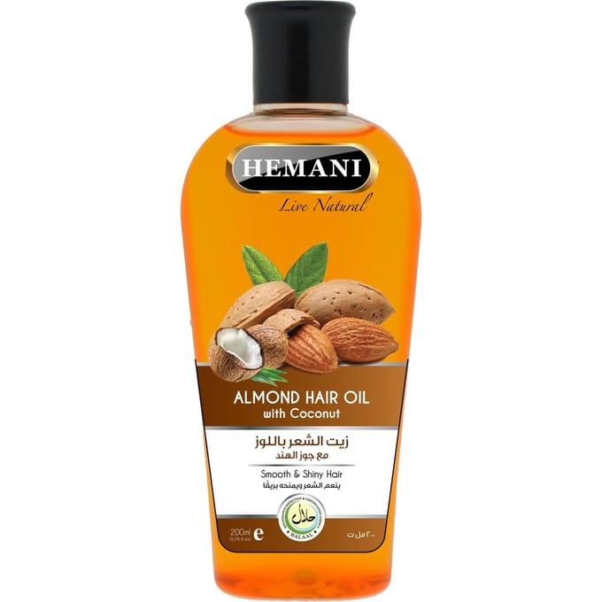 Hemani amandel haarolie - amandelolie voor het haar, 200 ml