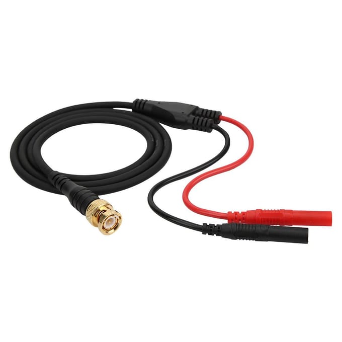 P1065 Vergulde Zuiver Koper BNC Plug naar 4mm Veilige Rechte Banaanplug Testkabel black
