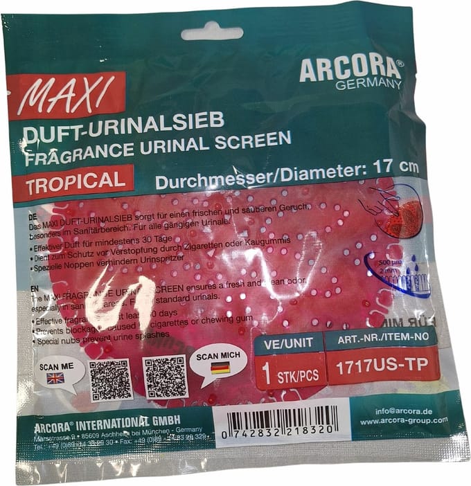 Geurmat Urinoir Maxi 17 cm Tropical Rood